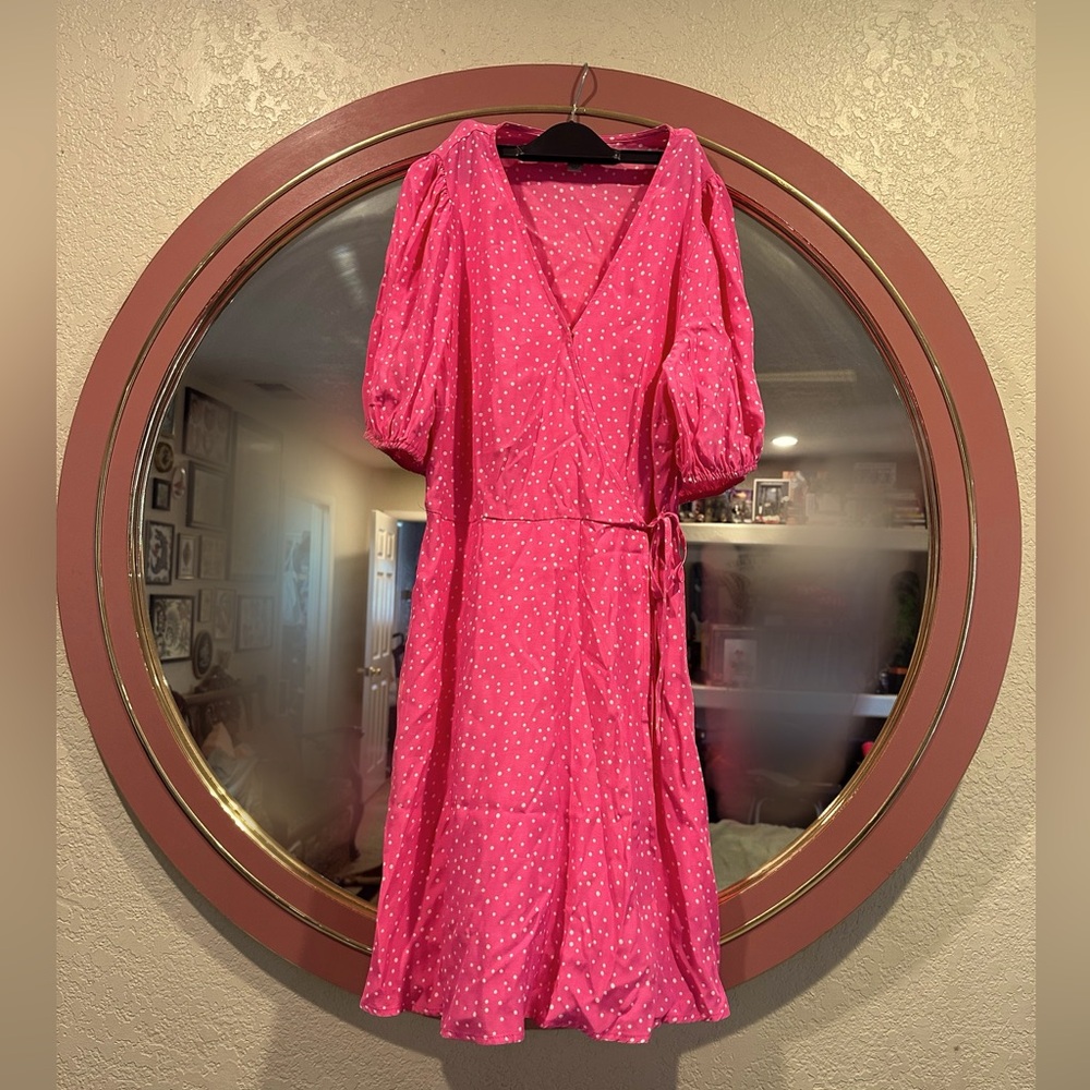 Pink polka dot dress